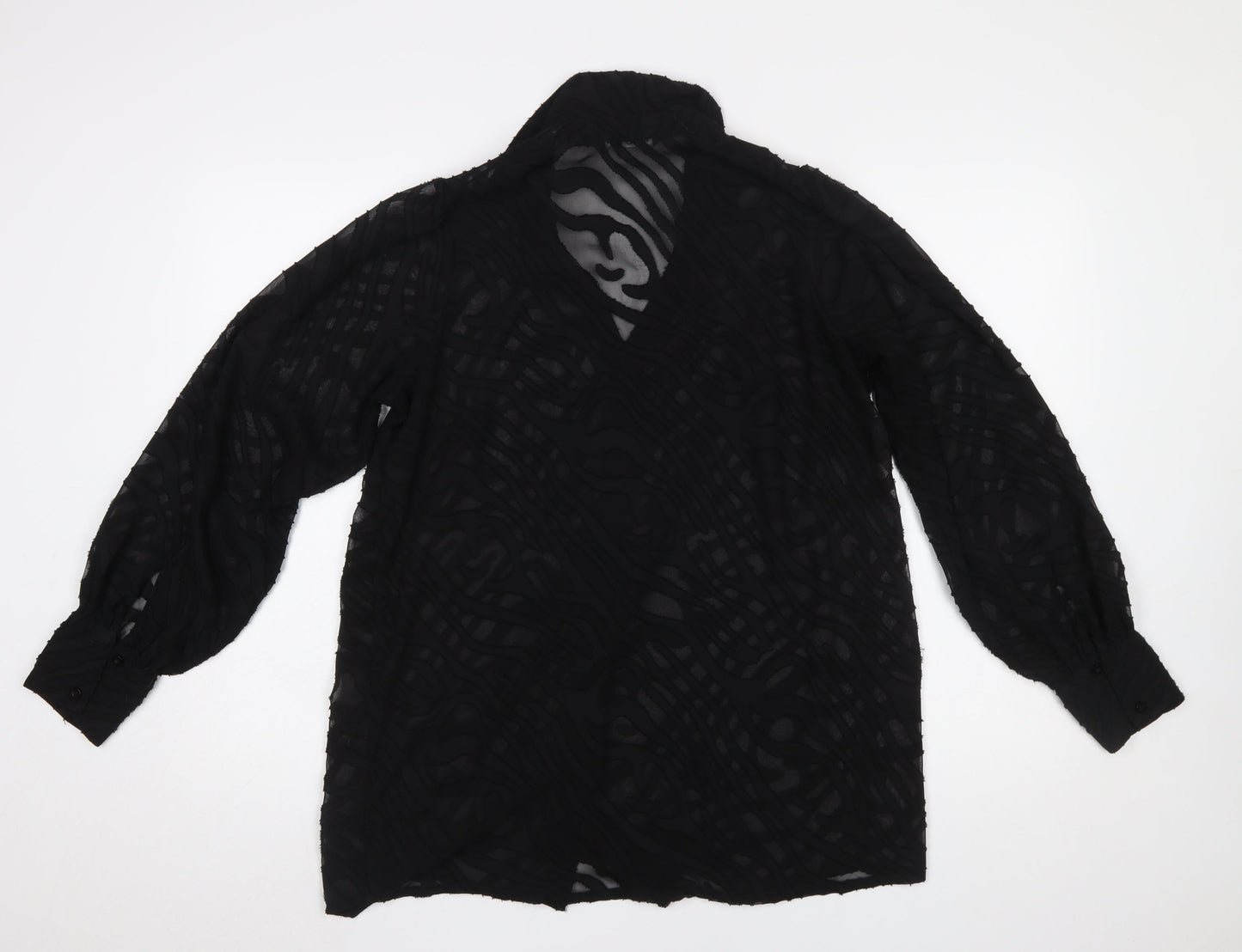 Womens UK Size 14 Yours Black Basic Blouse