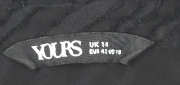 Womens UK Size 14 Yours Black Basic Blouse