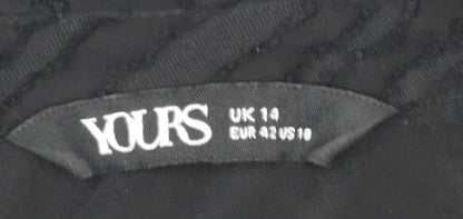 Womens UK Size 14 Yours Black Basic Blouse