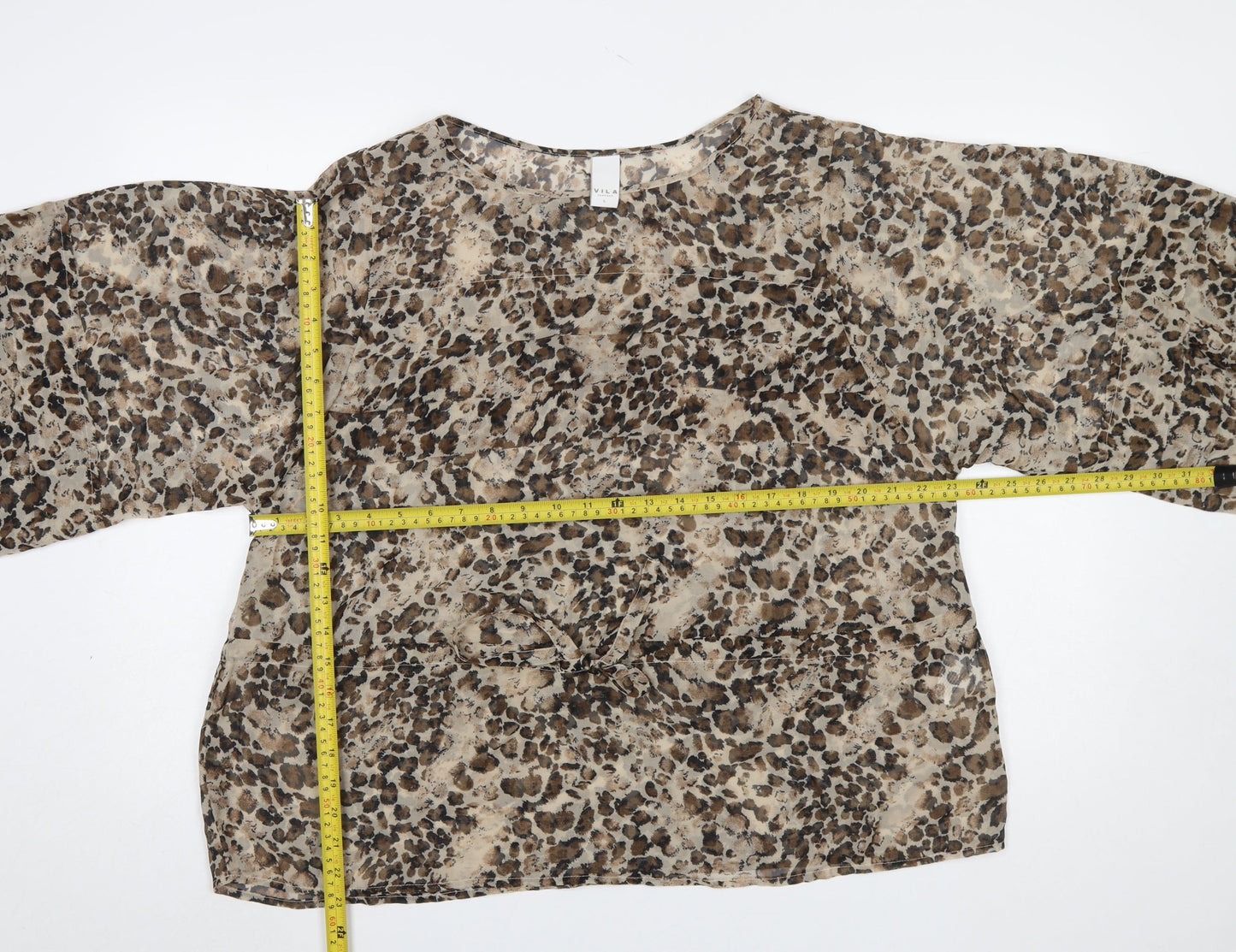Womens UK Size L VILA Brown Kimono Blouse