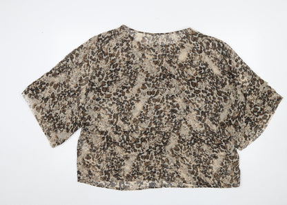 Womens UK Size L VILA Brown Kimono Blouse