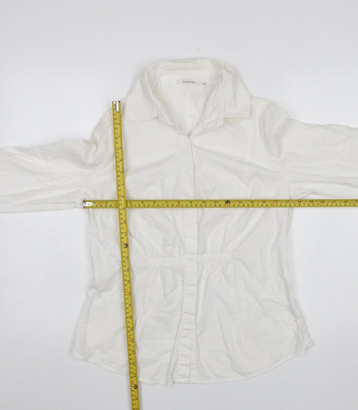 Womens UK Size 12 Sandwich White Basic Blouse