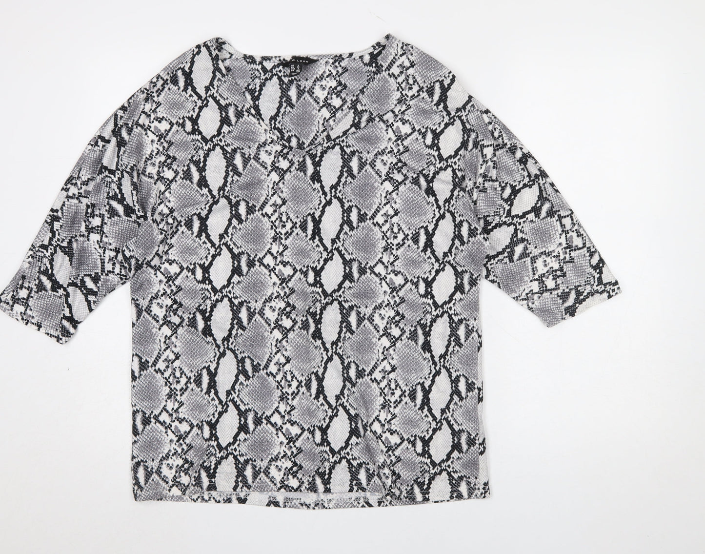 Womens UK Size 8 New Look Grey Basic Blouse