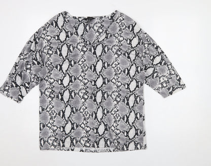 Womens UK Size 8 New Look Grey Basic Blouse