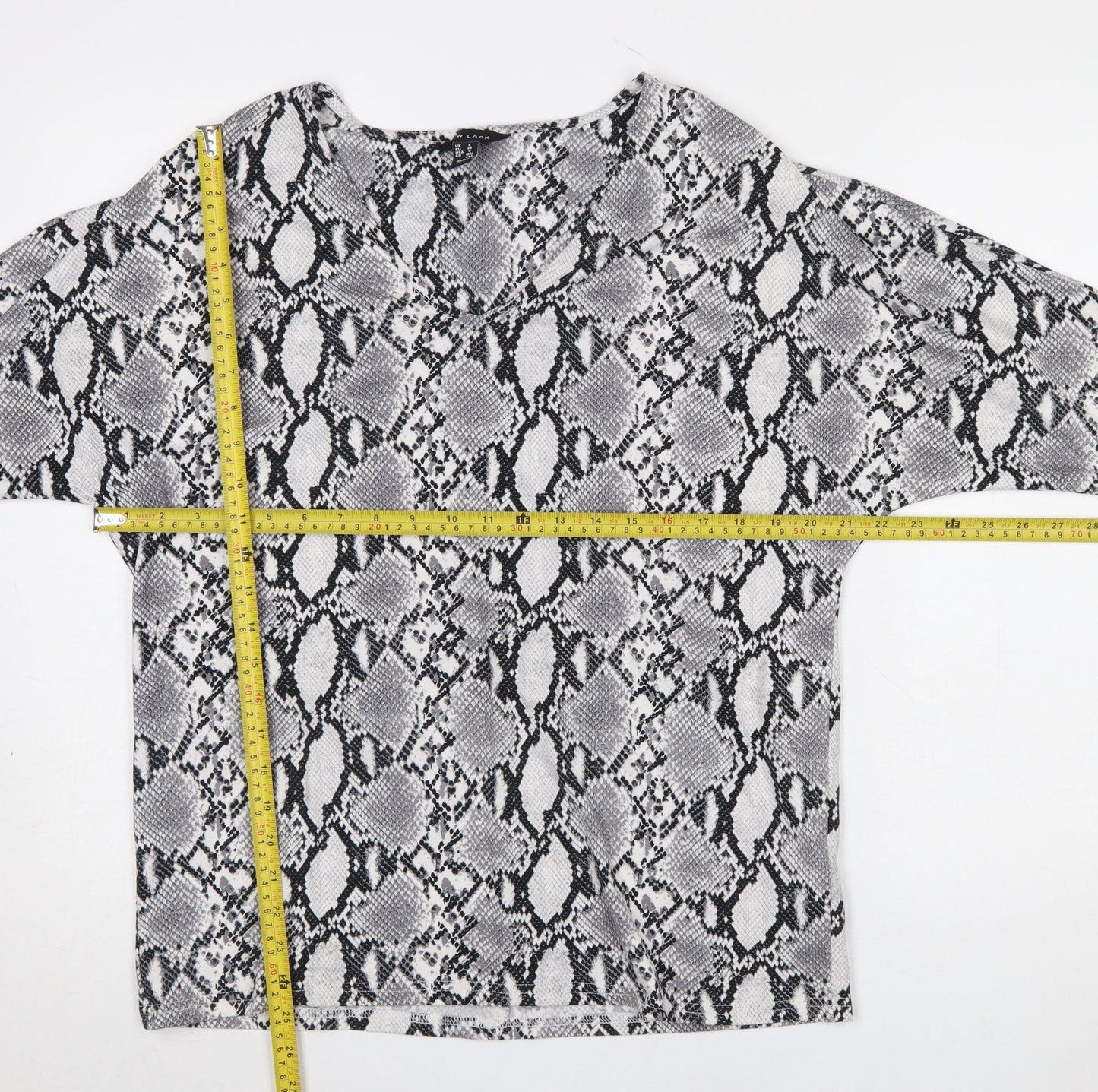Womens UK Size 8 New Look Grey Basic Blouse