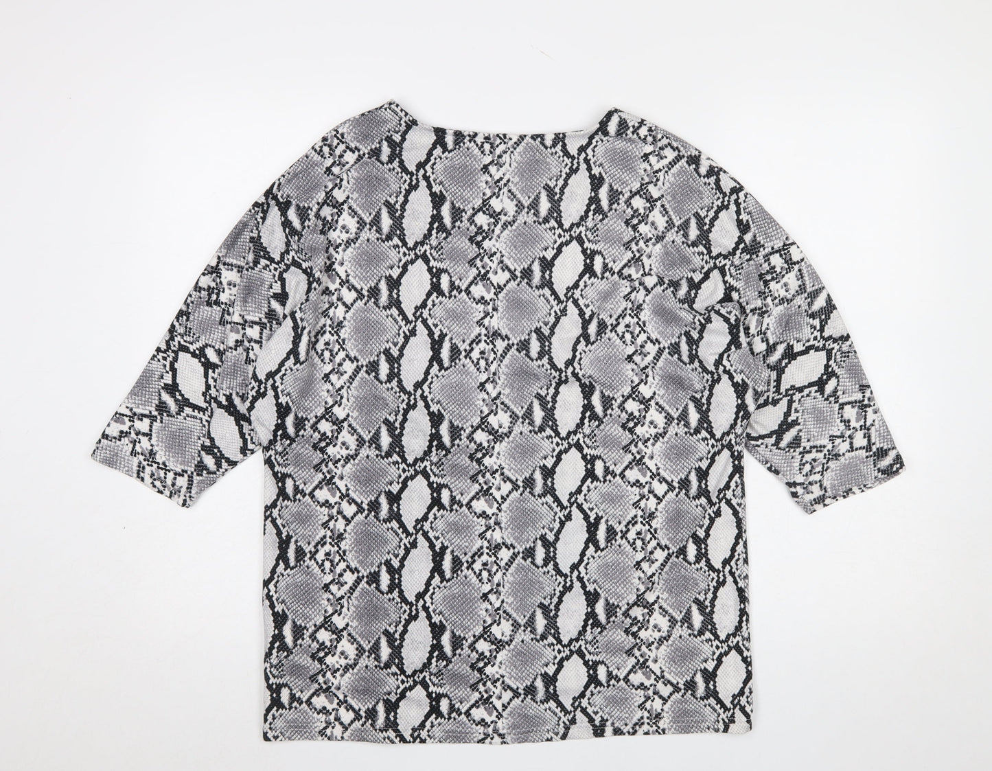 Womens UK Size 8 New Look Grey Basic Blouse