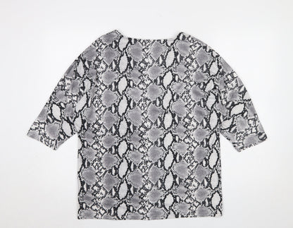 Womens UK Size 8 New Look Grey Basic Blouse