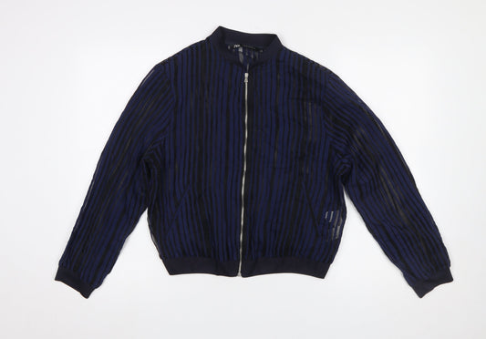 Womens UK Size 12 Zara Blue Jersey Blouse