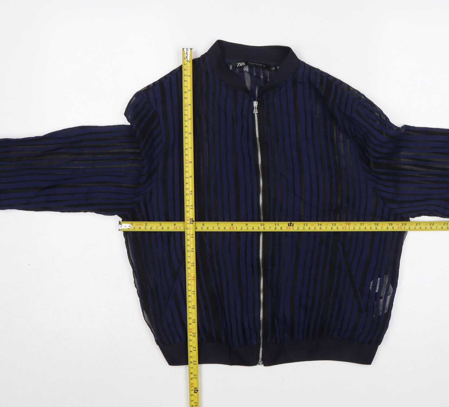 Womens UK Size 12 Zara Blue Jersey Blouse