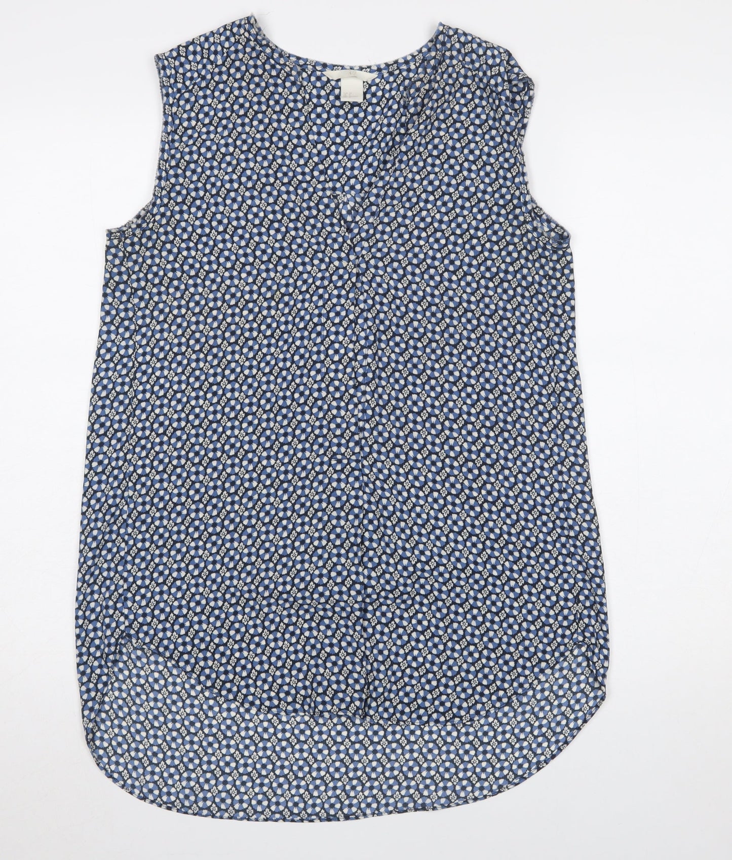 Womens UK Size 10 H&M Blue Tunic Blouse