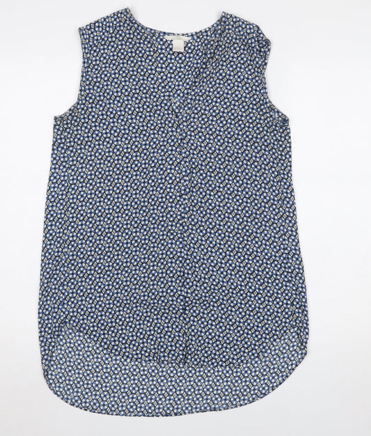 Womens UK Size 10 H&M Blue Tunic Blouse