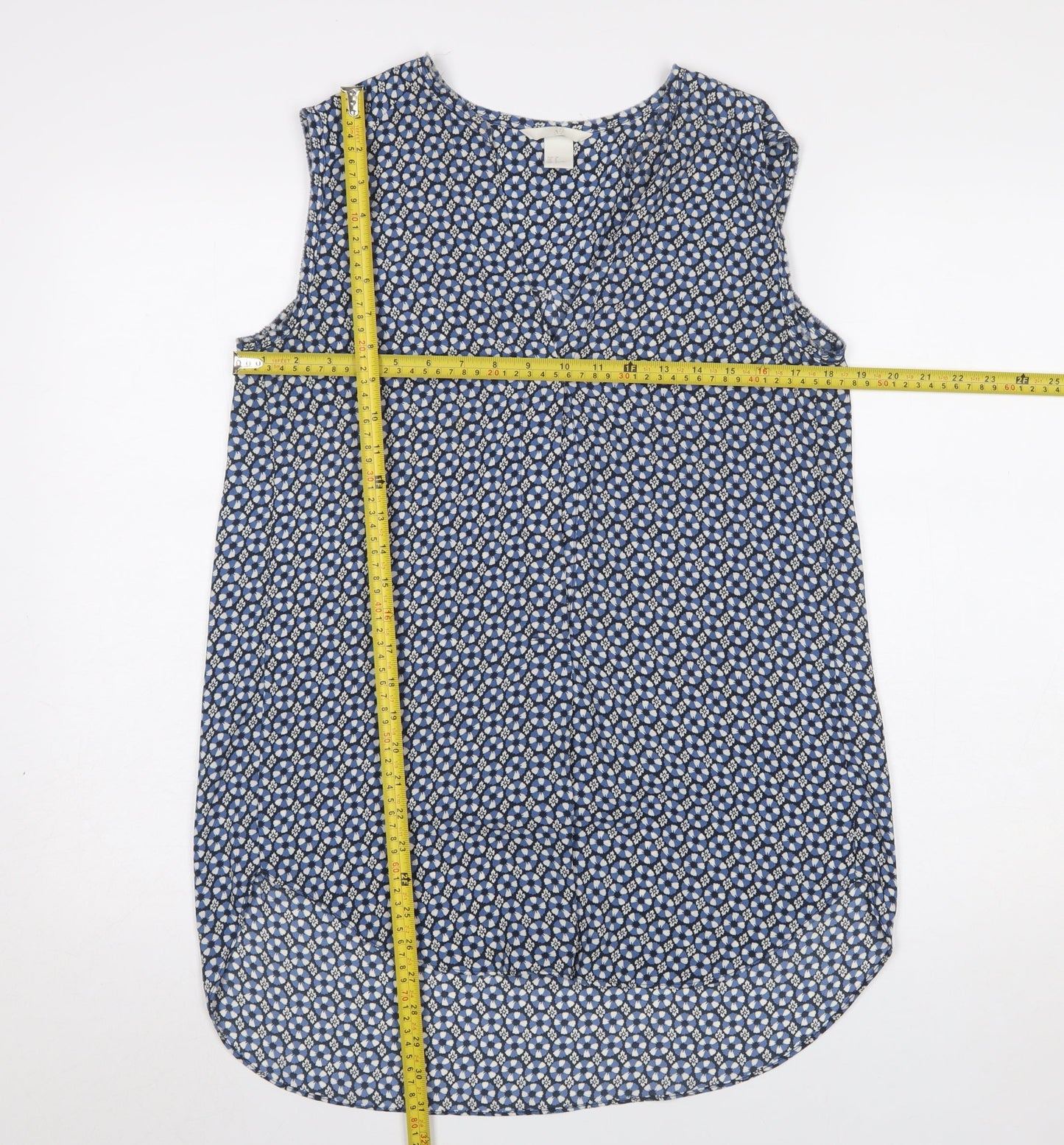 Womens UK Size 10 H&M Blue Tunic Blouse