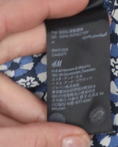 Womens UK Size 10 H&M Blue Tunic Blouse