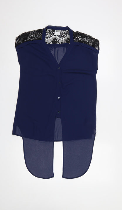 Womens UK Size S VERO MODA Blue Basic Blouse