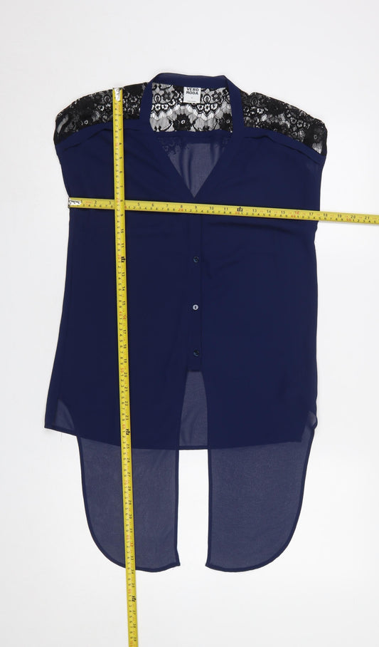 Womens UK Size S VERO MODA Blue Basic Blouse
