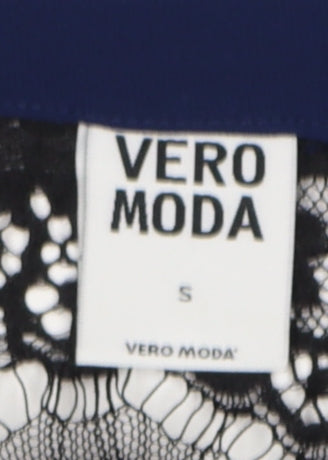 Womens UK Size S VERO MODA Blue Basic Blouse