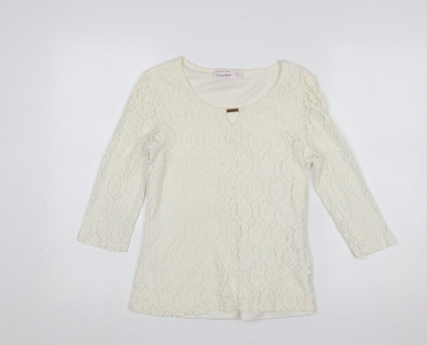 Womens UK Size 8 Dunnes Stores Ivory Basic Blouse