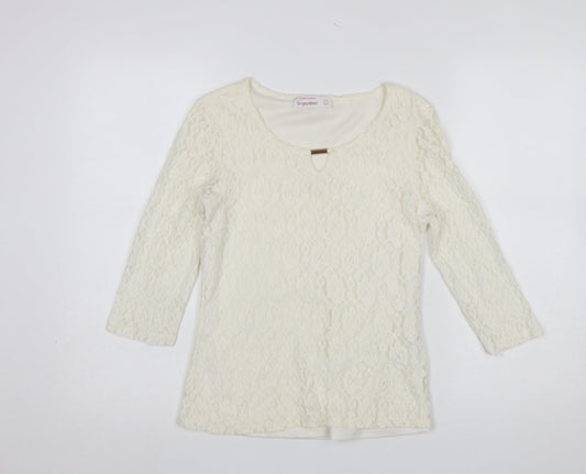 Womens UK Size 8 Dunnes Stores Ivory Basic Blouse