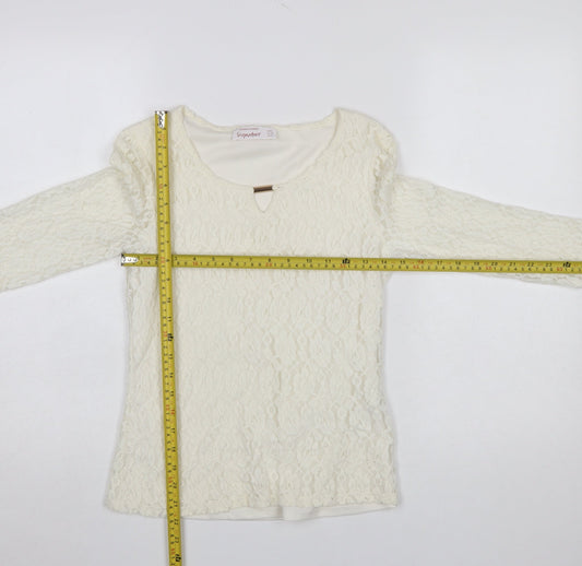 Womens UK Size 8 Dunnes Stores Ivory Basic Blouse