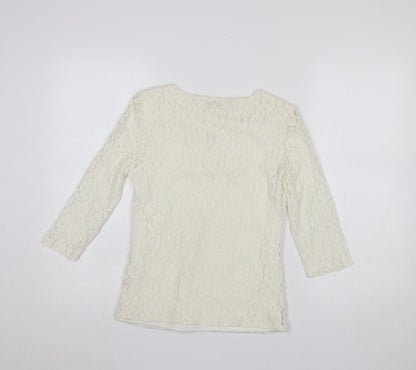 Womens UK Size 8 Dunnes Stores Ivory Basic Blouse