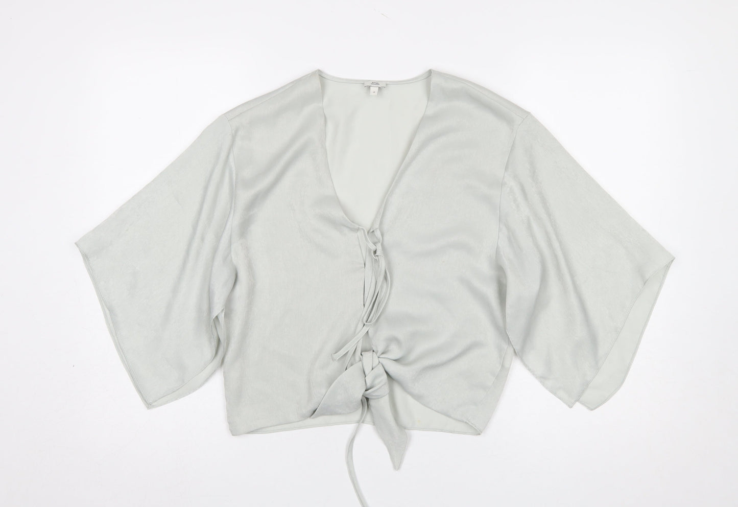 Womens UK Size 8 River Island Grey Wrap Blouse