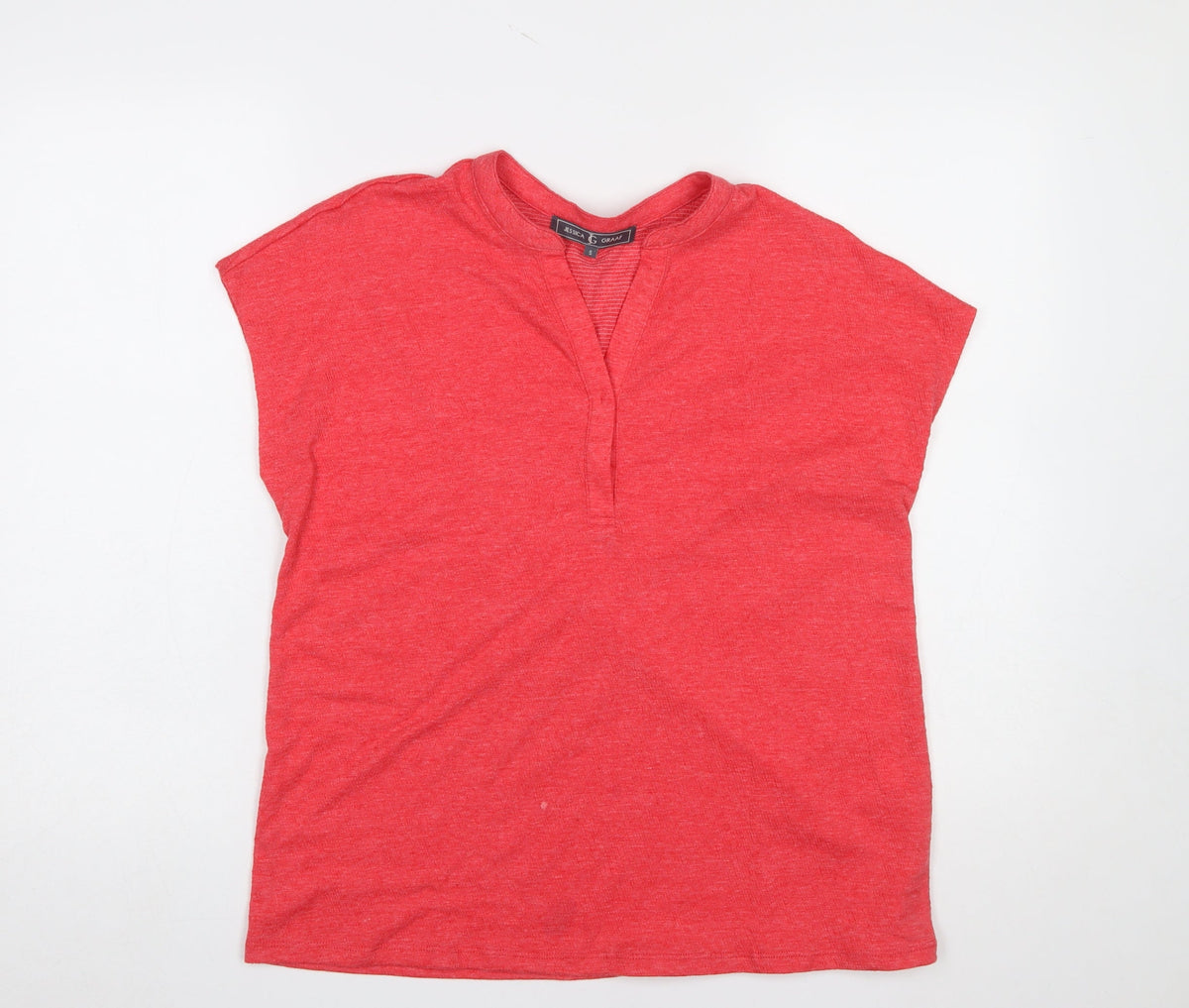 Womens UK Size S Jessica Graaf Red Basic T-Shirt