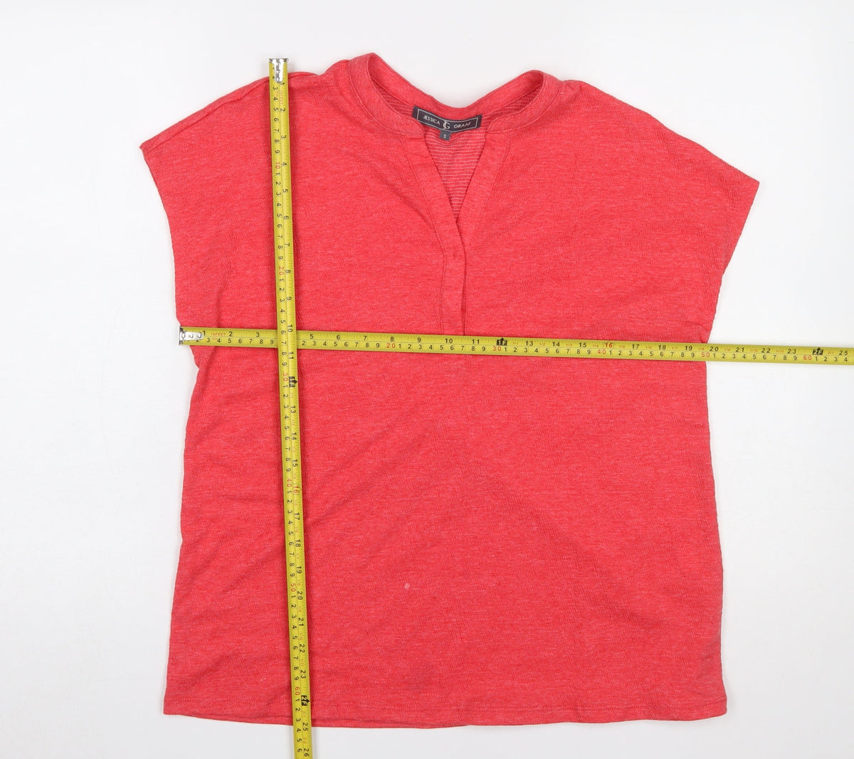 Womens UK Size S Jessica Graaf Red Basic T-Shirt