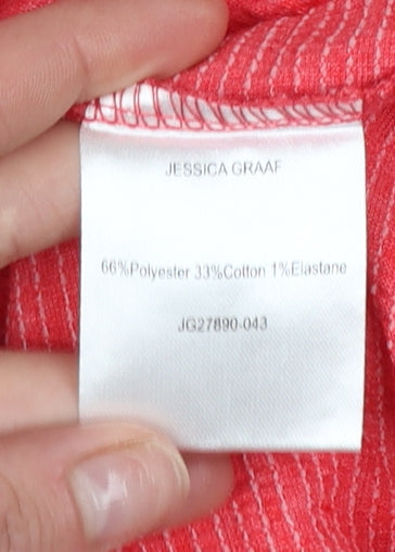 Womens UK Size S Jessica Graaf Red Basic T-Shirt