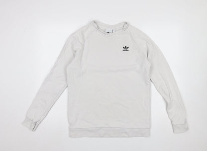 Mens UK Size S adidas White Pullover Sweatshirt