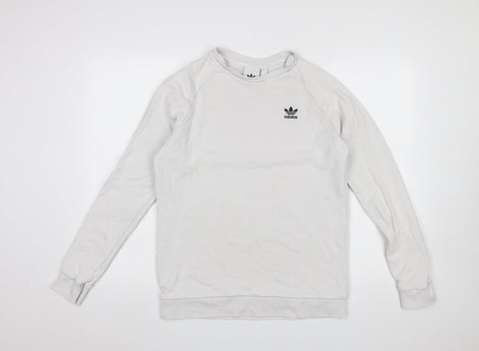 Mens UK Size S adidas White Pullover Sweatshirt