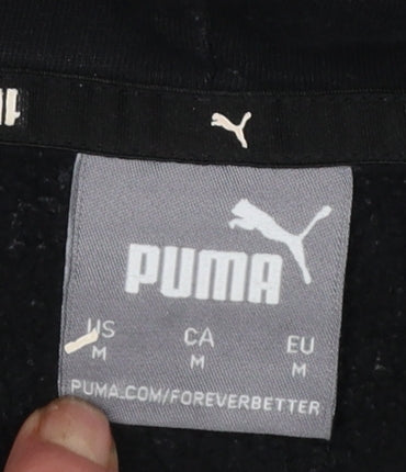 Mens UK Size M PUMA Black Pullover Hoodie