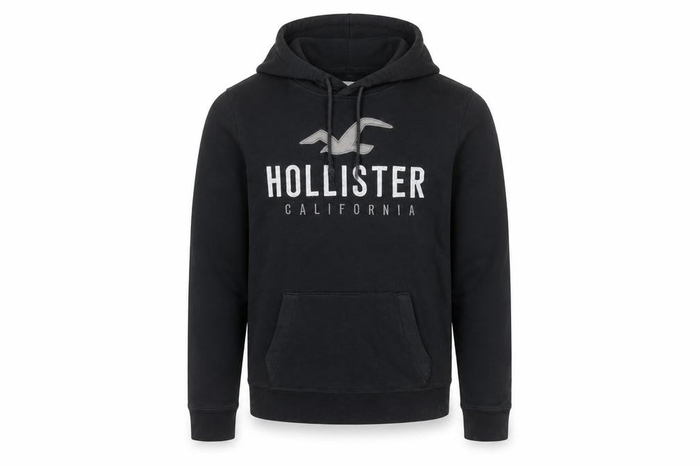 Mens UK Size S Hollister Black Pullover Hoodie