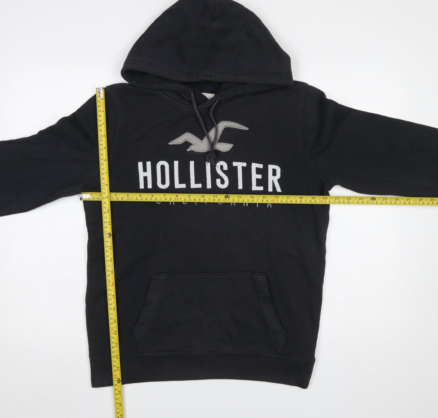 Mens UK Size S Hollister Black Pullover Hoodie