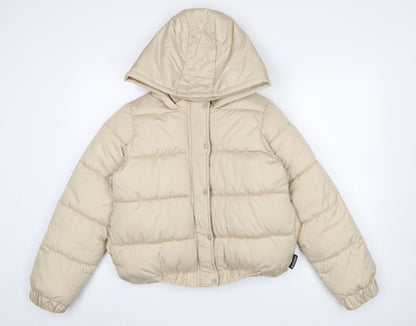Womens UK Size 10 Missguided Beige Puffer Jacket