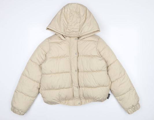 Womens UK Size 10 Missguided Beige Puffer Jacket