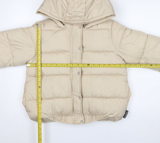 Womens UK Size 10 Missguided Beige Puffer Jacket