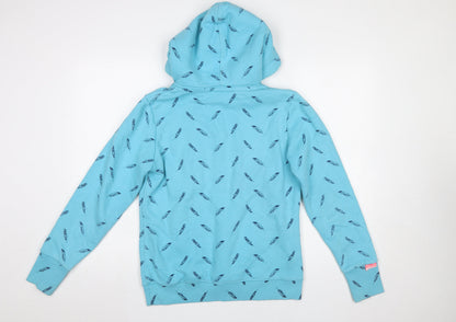 Womens UK Size L Superdry Blue Pullover Hoodie