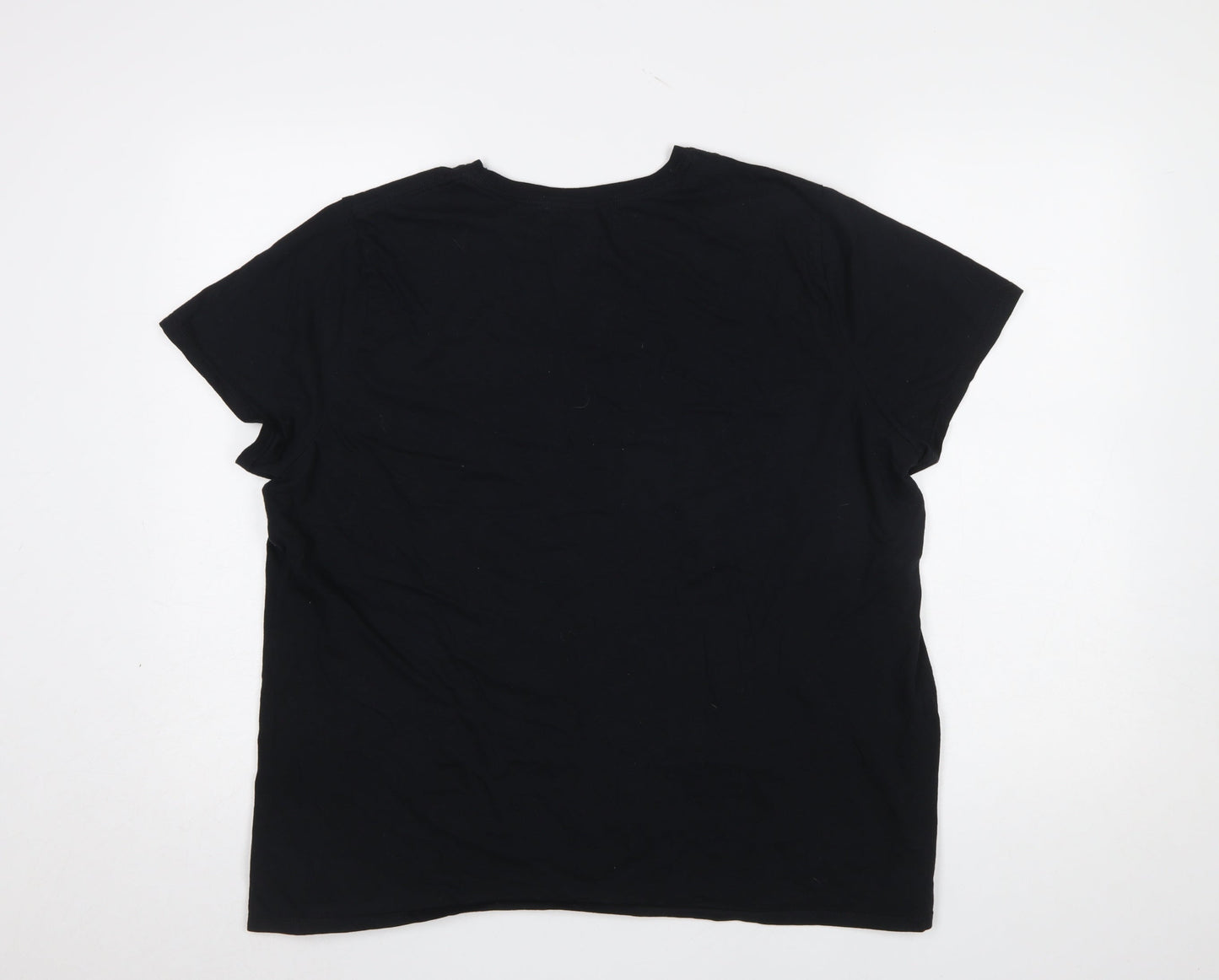 Womens UK Size XL Gildan Black Basic T-Shirt