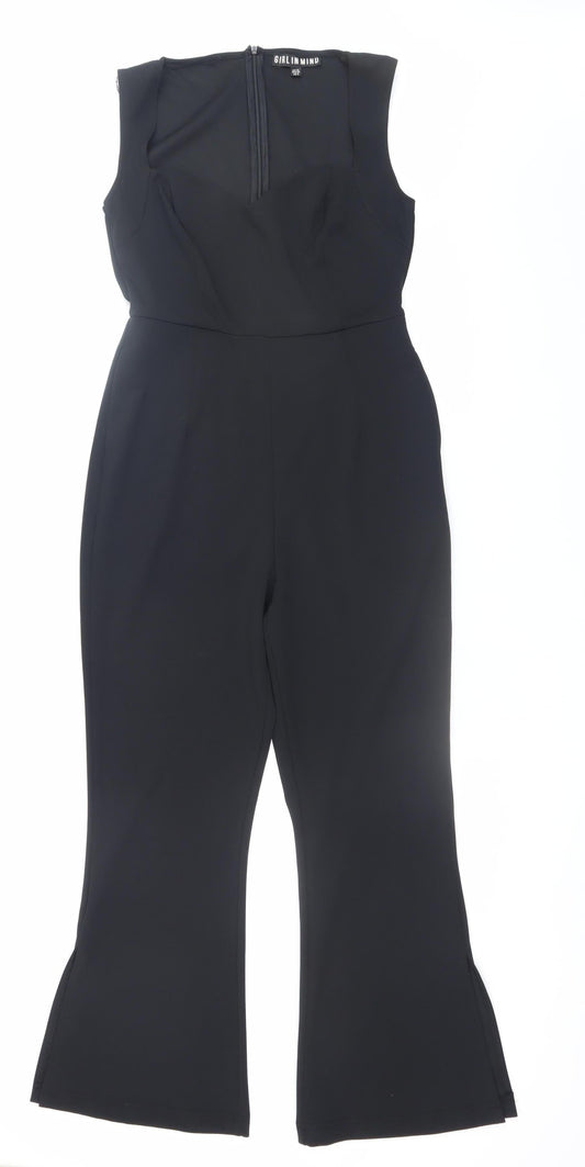 Womens UK Size 10 Girl in Mind One-Piece Black Jumpsuit