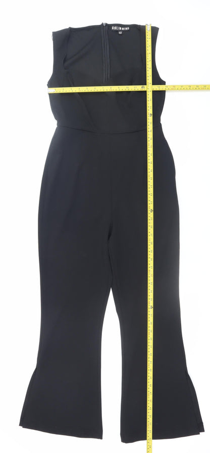 Womens UK Size 10 Girl in Mind One-Piece Black Jumpsuit