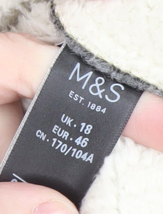 Womens UK Size 18 Marks and Spencer Grey Overcoat