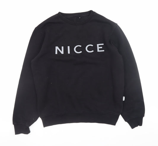 Mens UK Size M NICCE Black Pullover Sweatshirt
