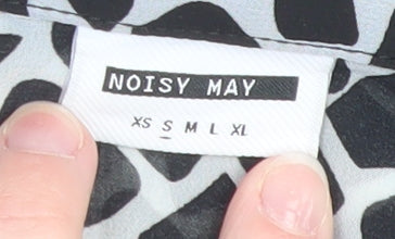 Womens UK Size S Noisy may Black Basic Button-Up