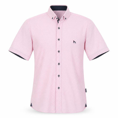 Bewley Ritch Men's Pink Slim Fit Short Sleeve Button-Up Shirt S