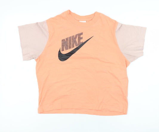 Teens UK Size L Nike Orange Basic T-Shirt