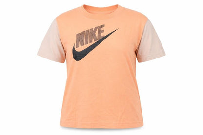 Front view of Nike Teens Orange Short Sleeve Cotton T-Shirt L Regular Fit