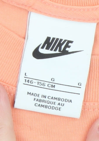 Teens UK Size L Nike Orange Basic T-Shirt