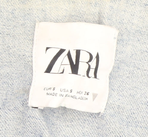 Womens UK Size S Zara Blue Denim Jacket