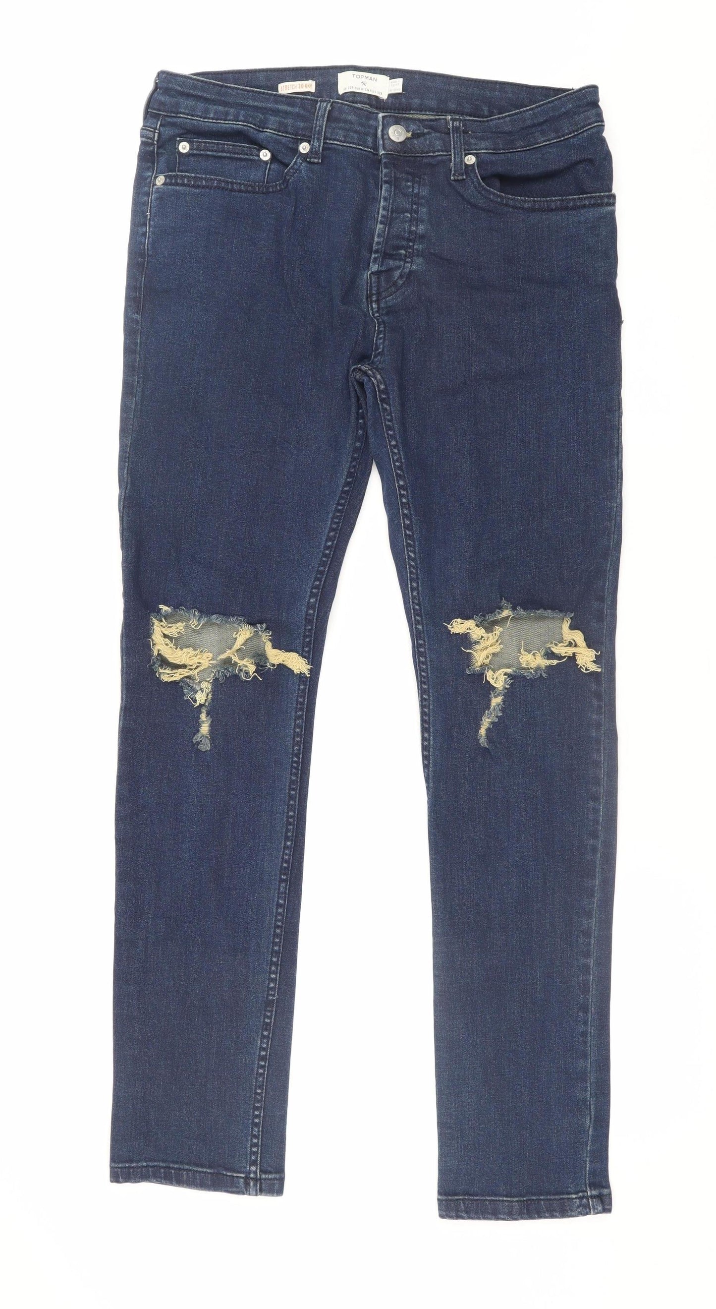 Mens UK Size M Topman Slim Fit Skinny Blue Jeans