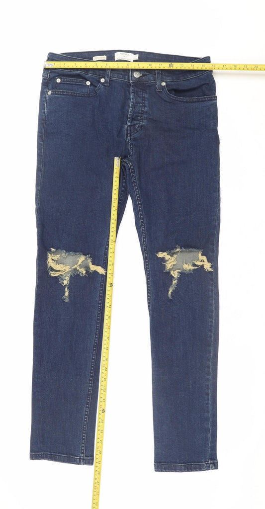 Mens UK Size M Topman Slim Fit Skinny Blue Jeans